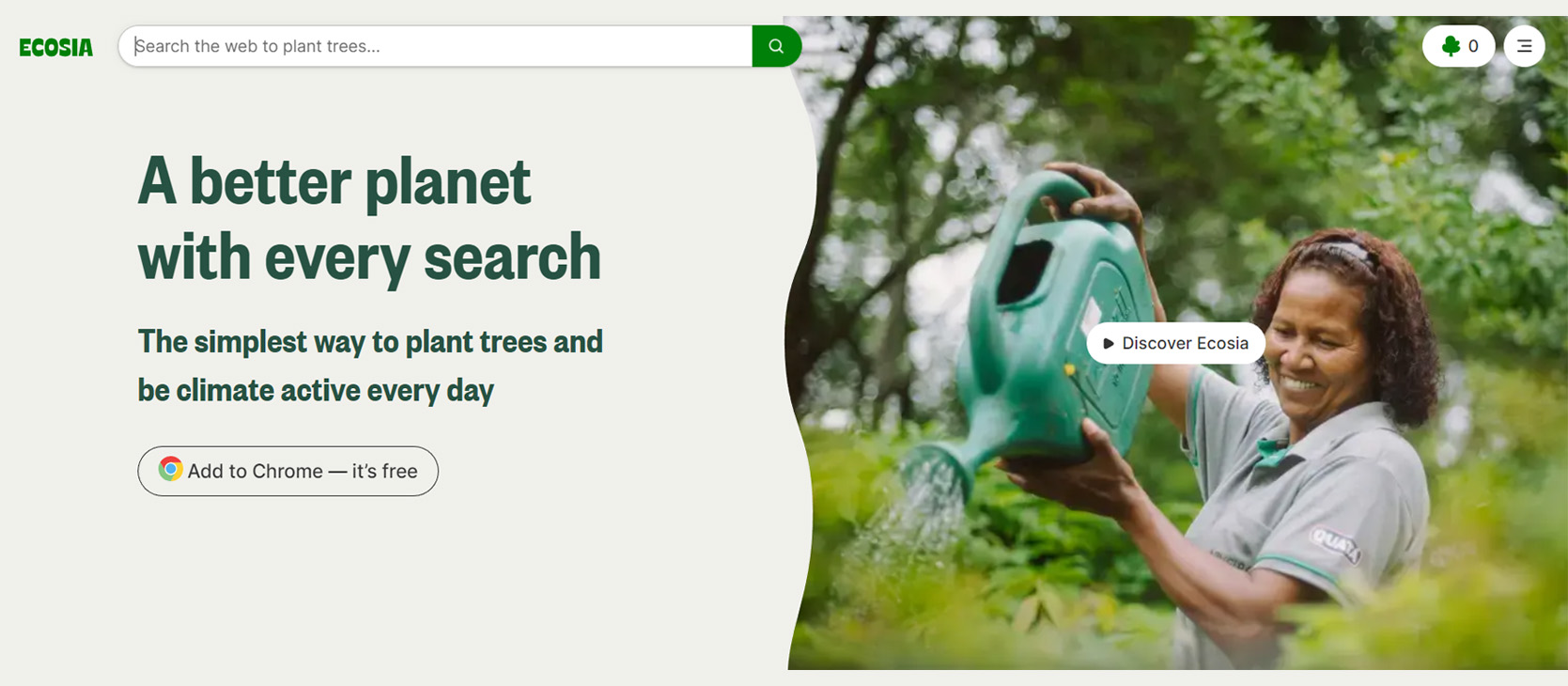Ecosia private search engine