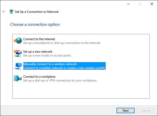 Find the 'Network Settings' tab and select 'Wireless'.