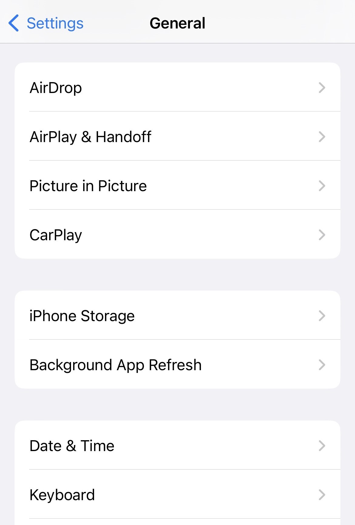scroll down and tap on iPhone Storage or iPad Storage