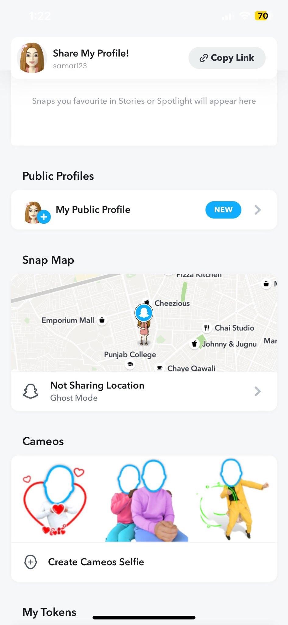 Go to your profile settings in Snapchat 