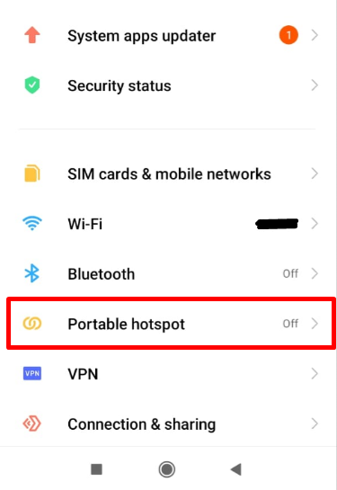 Find the "Personal Hotspot" or "Mobile Hotspot" option.