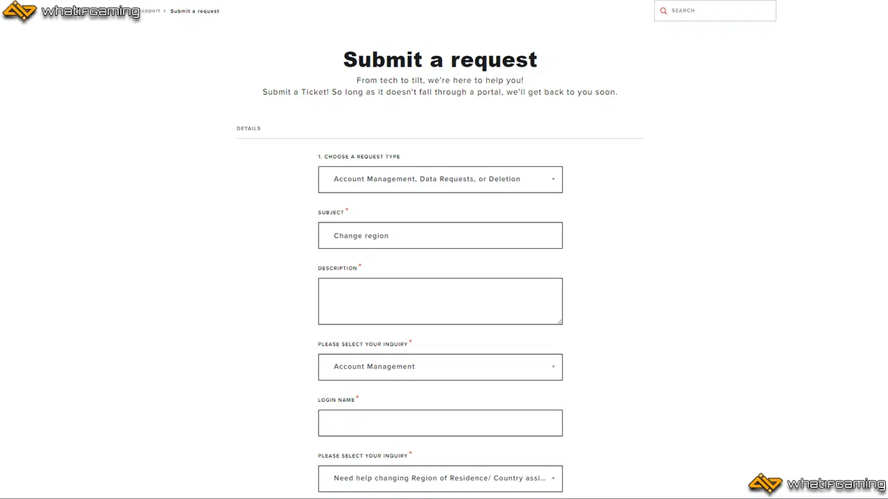 Submit your request and wait for Riot Support 