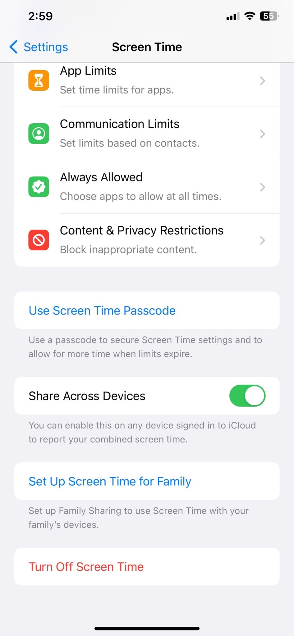 to share your Screen Time password with your family