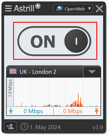 Disconnect and reconnect from the VPN app