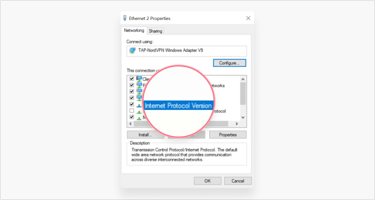 Double-click on (TCP/IPV4)