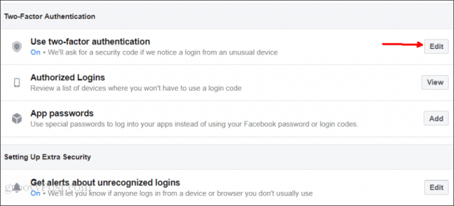 Enable two-factor authentication