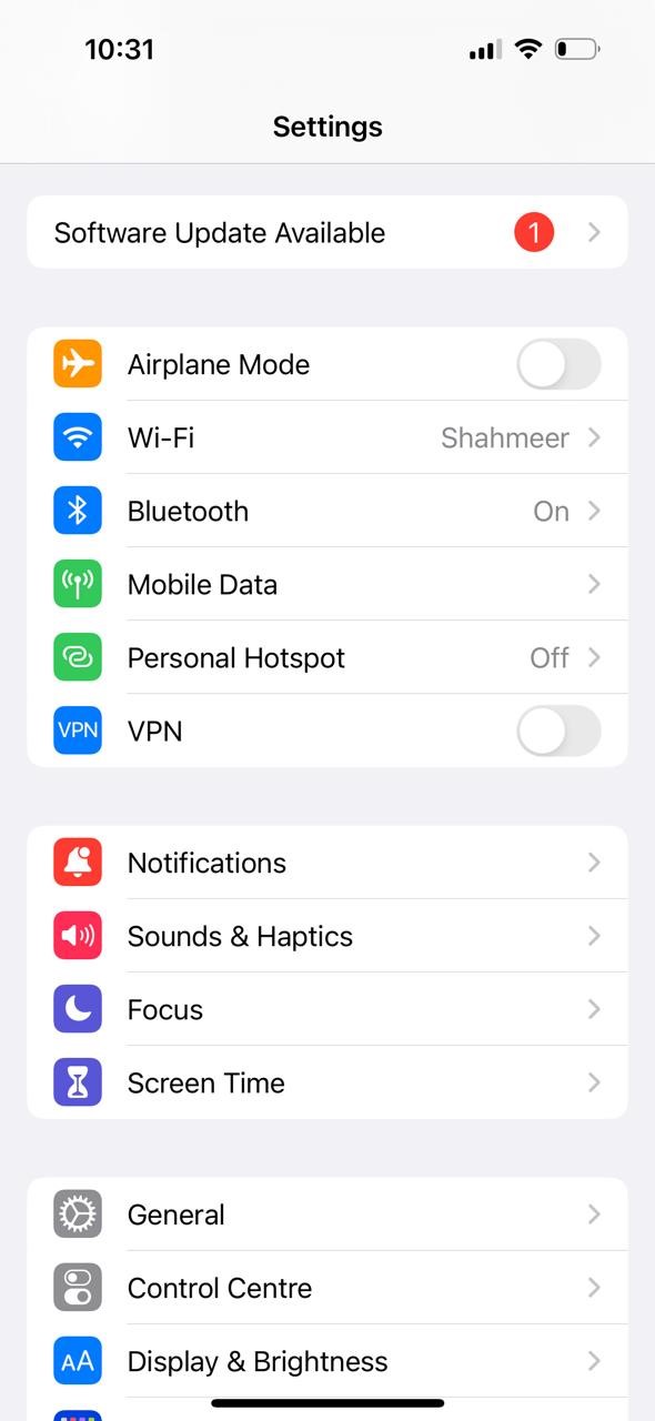 Open your iPhone's settings 