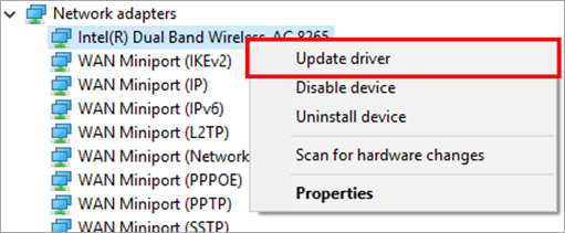Right-click your Ethernet adapter and select Update driver
