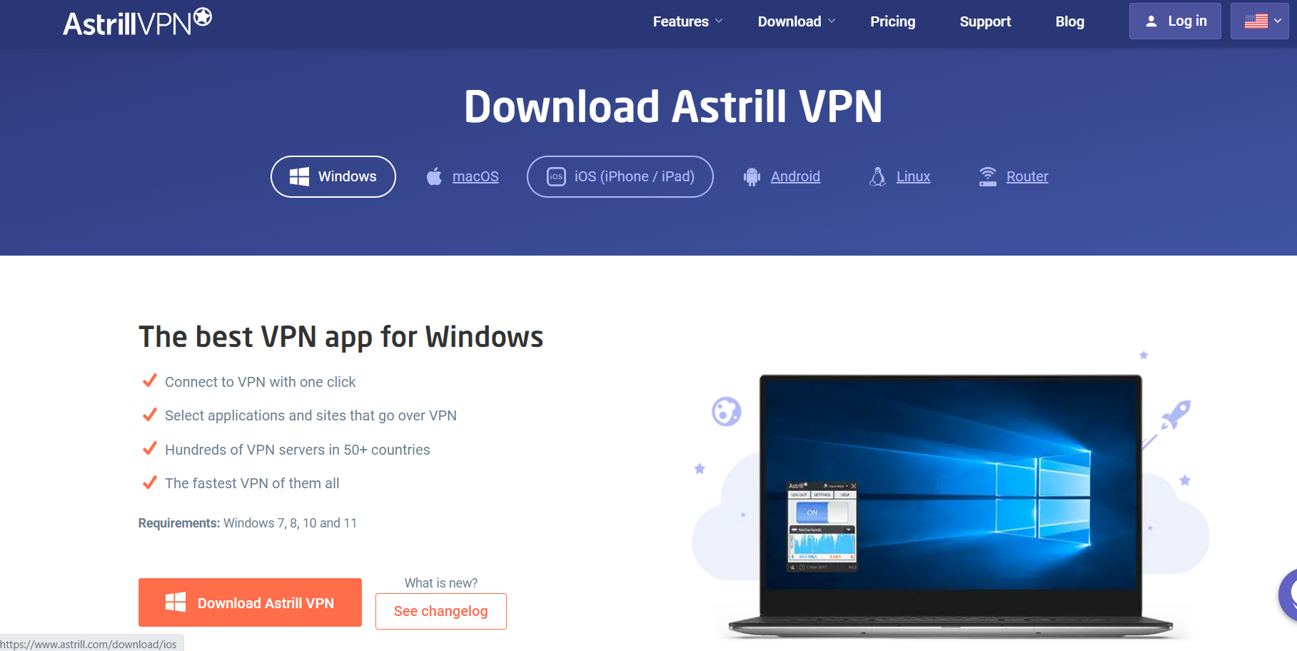 Download and Install the AstrillVPN app f