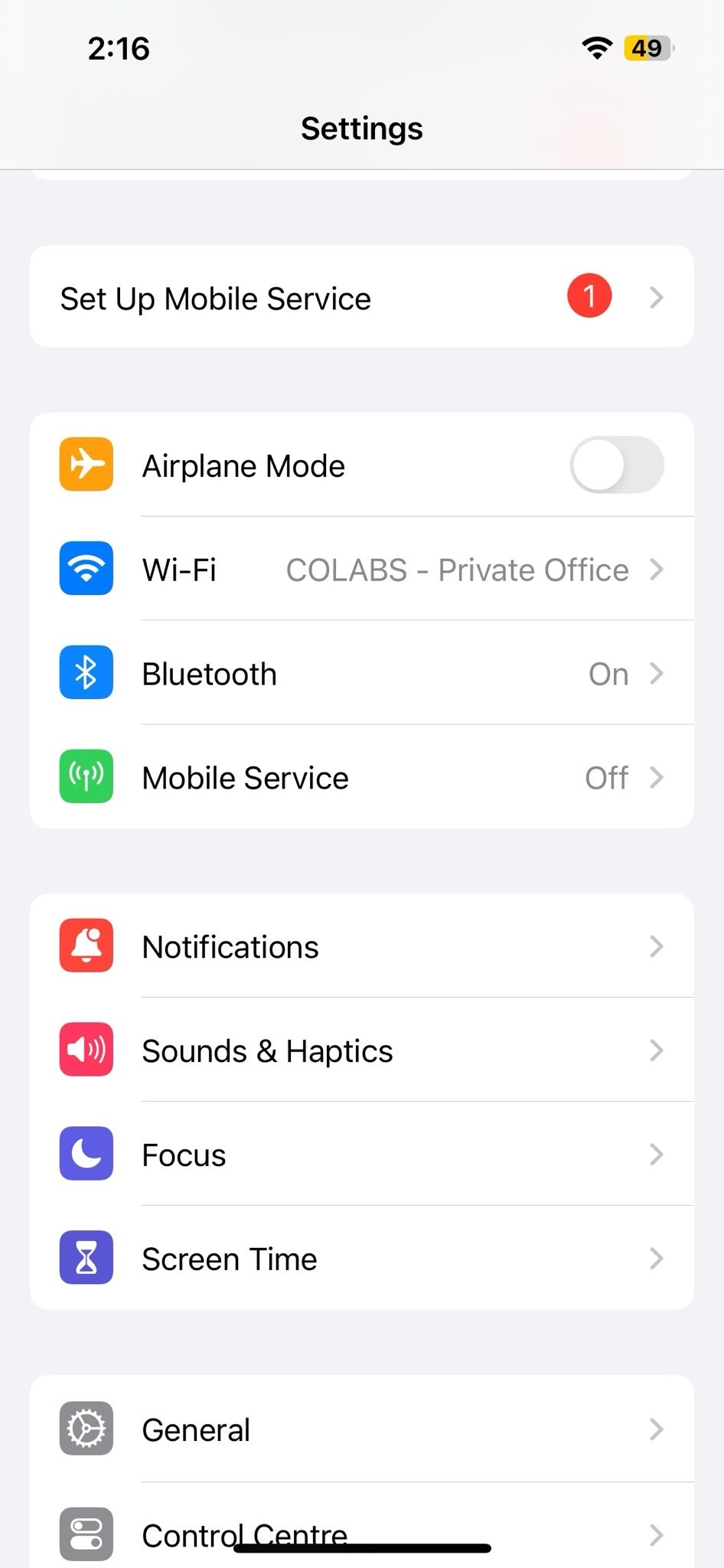 Settings app