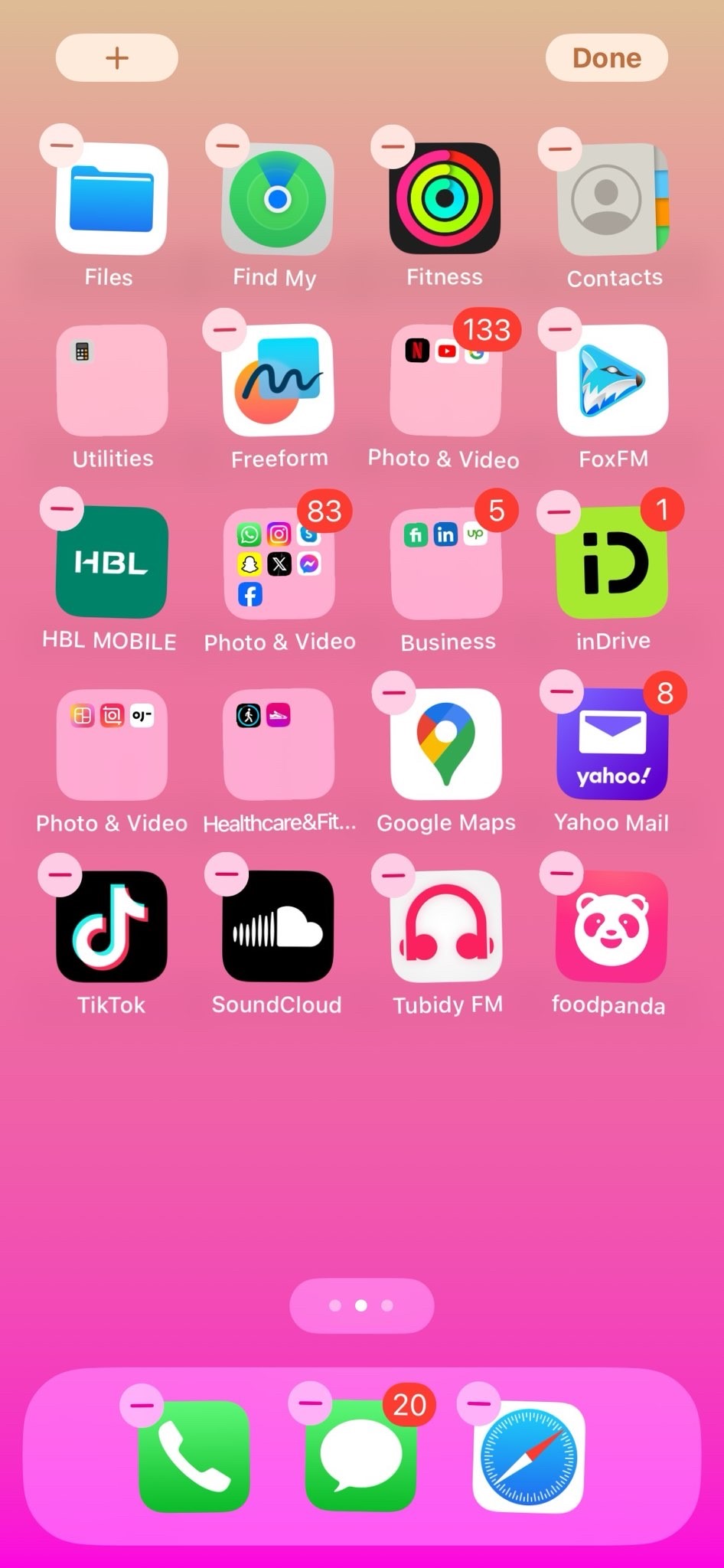 X icon on the app 