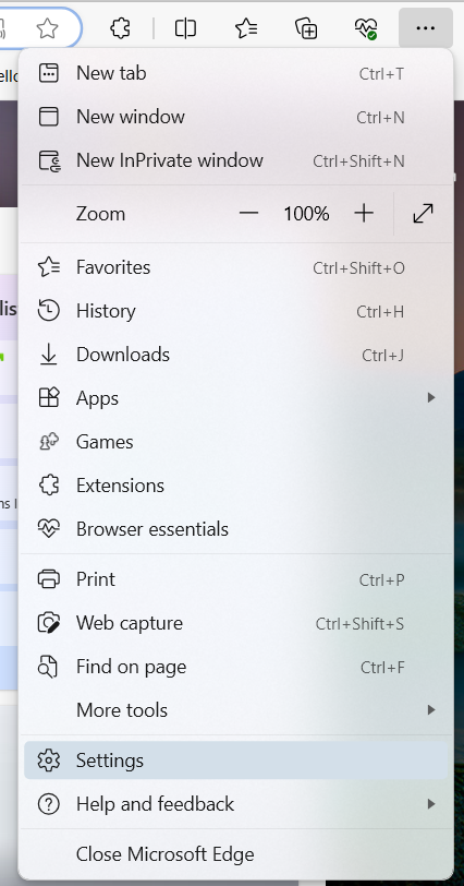 Launch Microsoft Edge and then click on the three-dotted