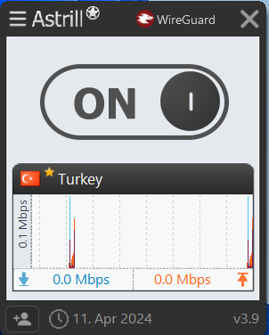 VPN connection by clicking the toggle switch