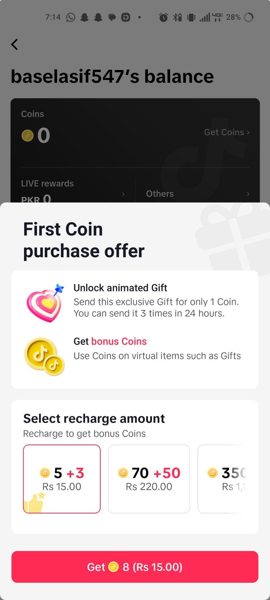 click Get Coins to purchase 