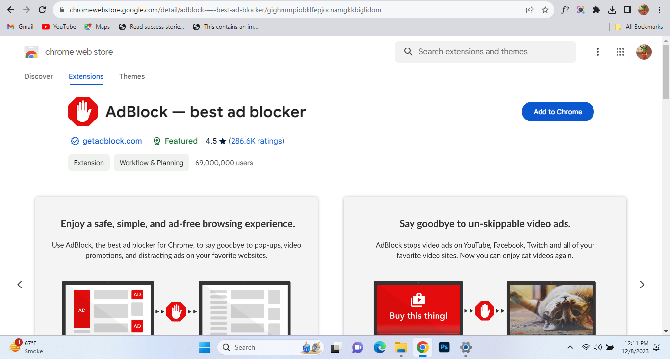 include uBlock Origin and AdBlock 