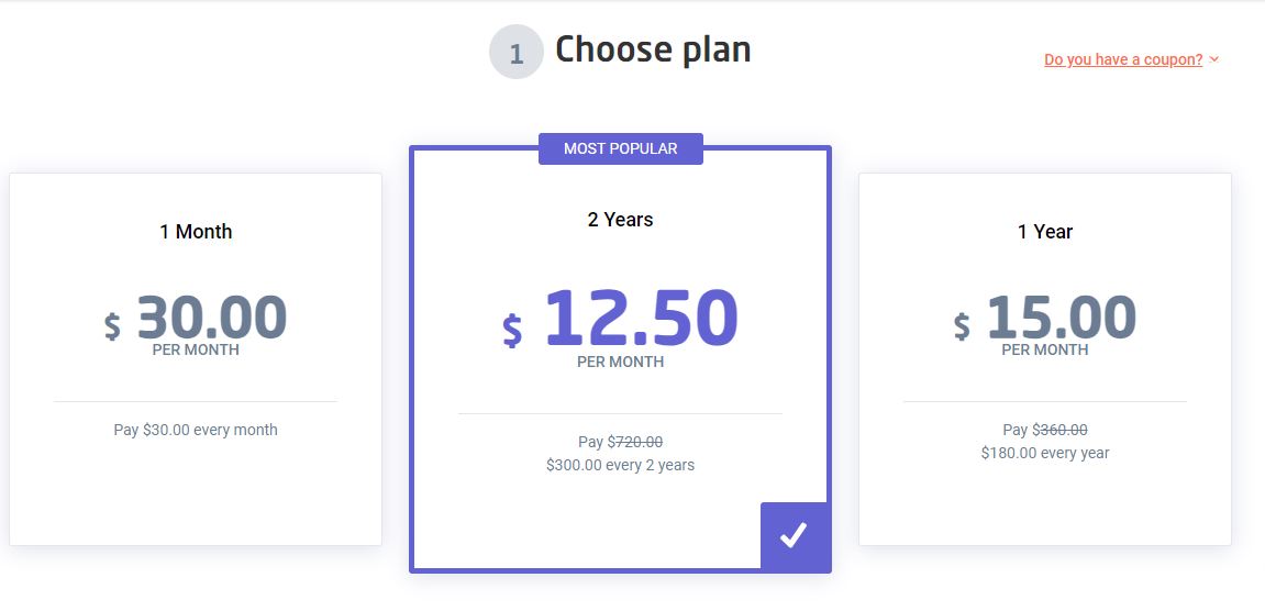 AstrillVPN pricing plan