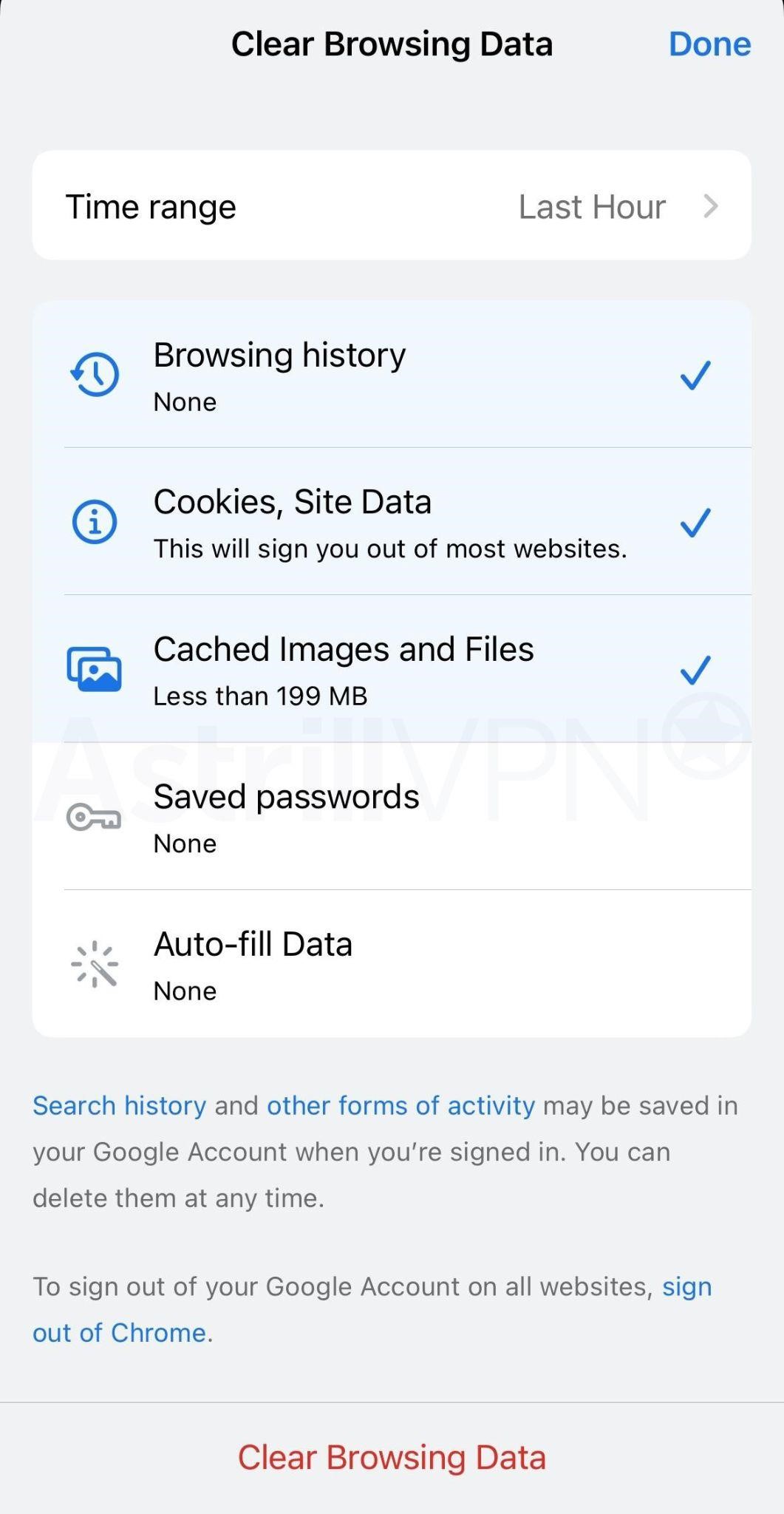 Cookies, Site Data