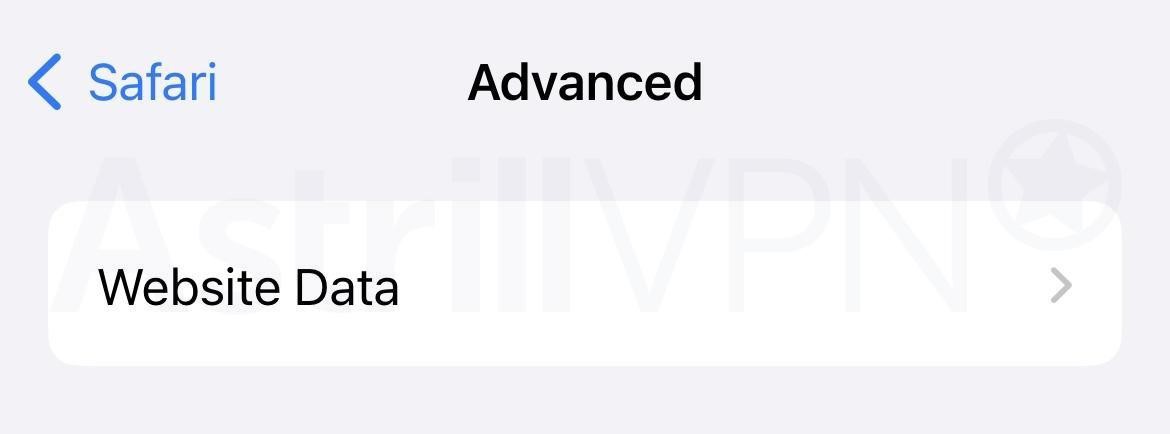 Settings > Safari > Advanced > Website Data