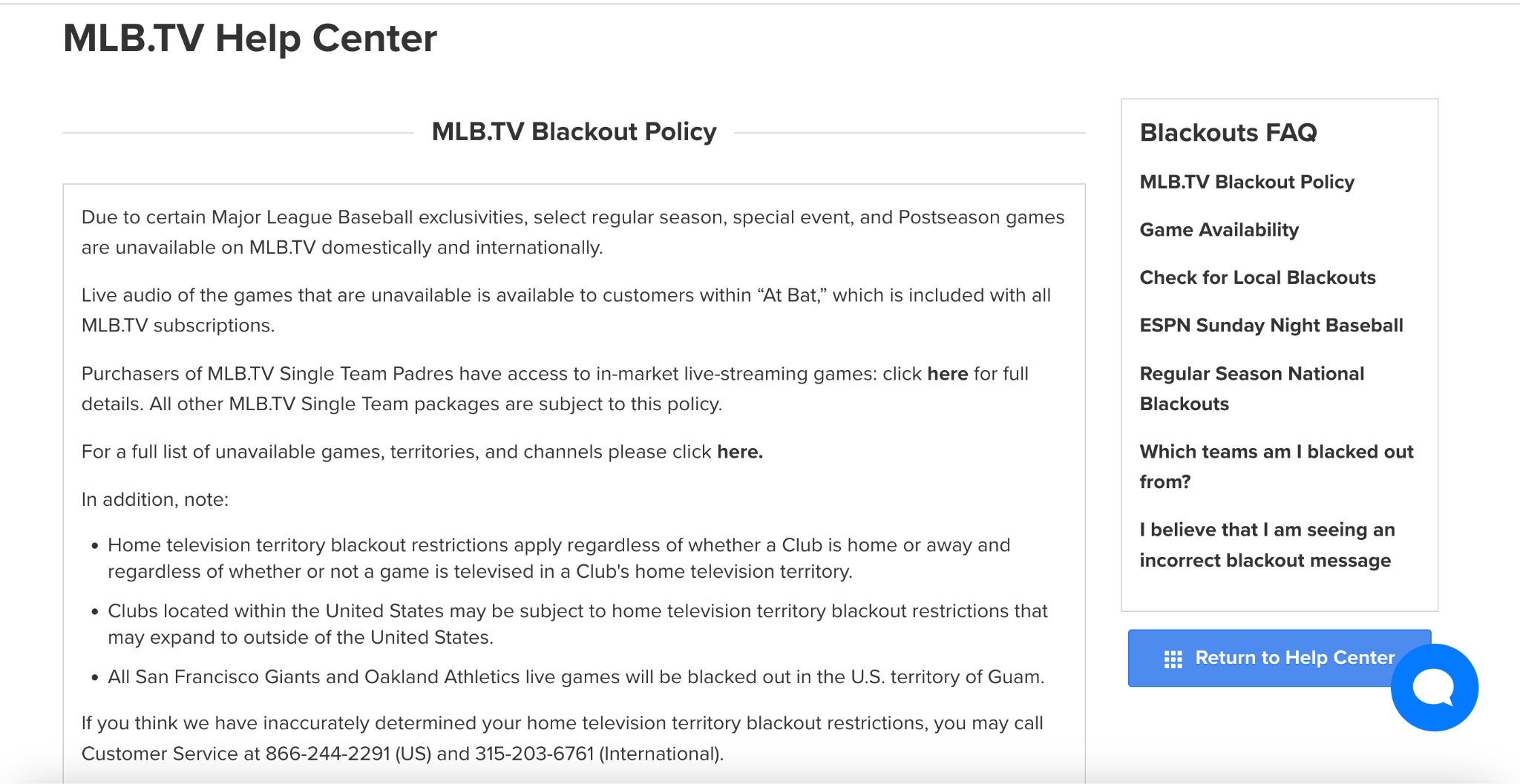 mlb tv help center 