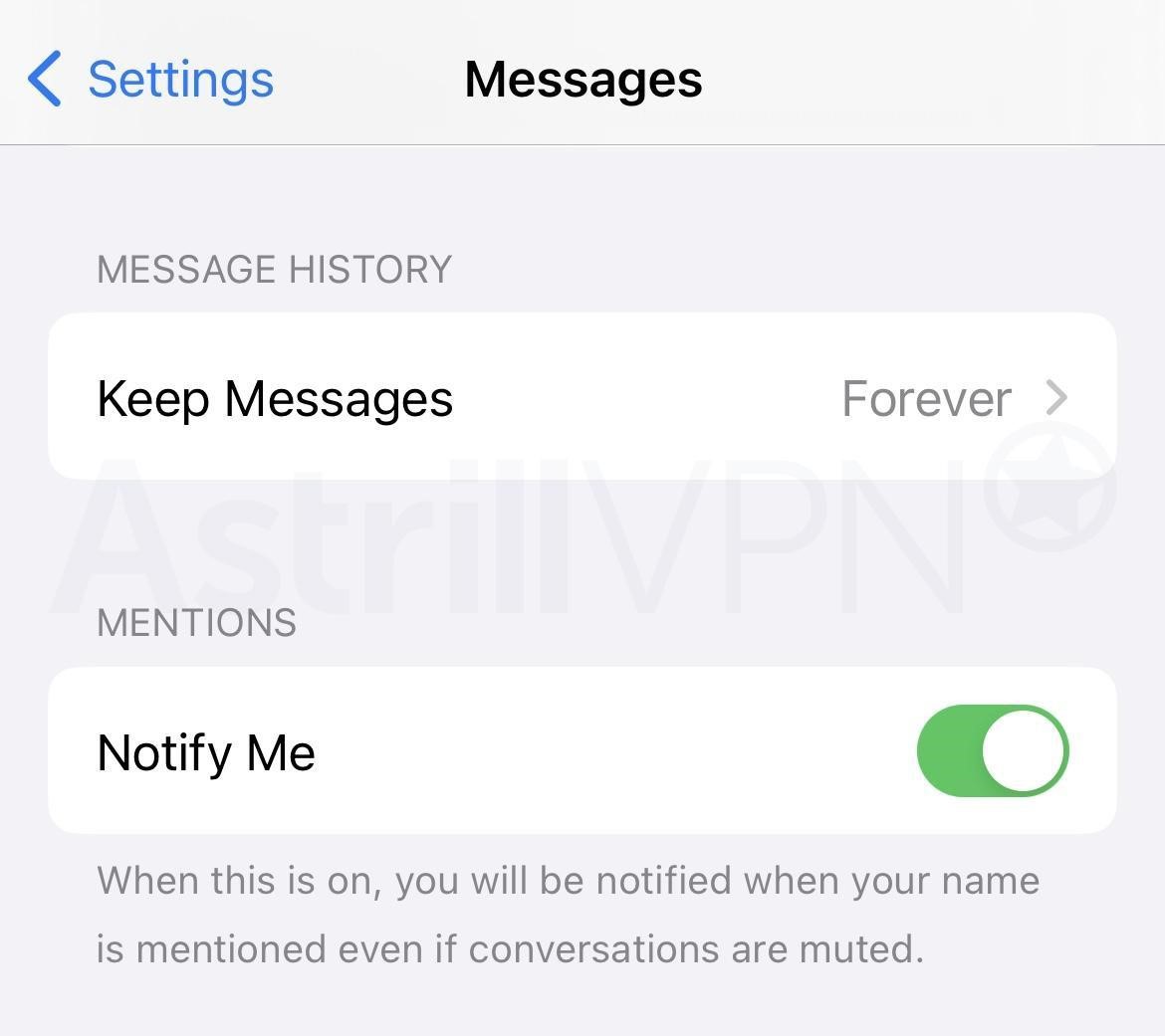 select the Keep Messages 