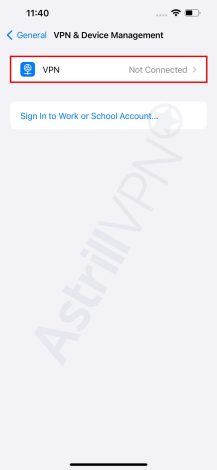 VPN settings in iphone