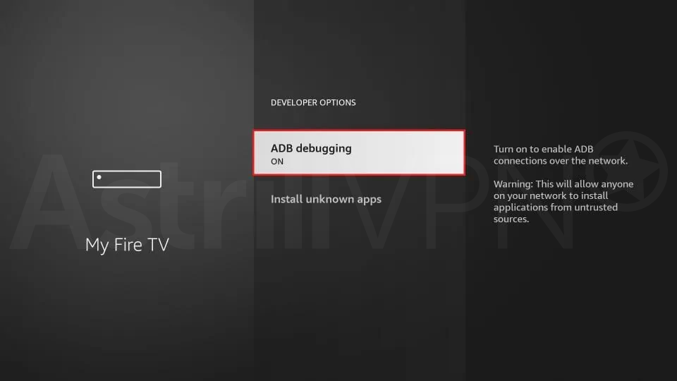 Go to the Settings menu and turn on ADB debugging