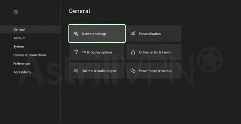 Select Network settings