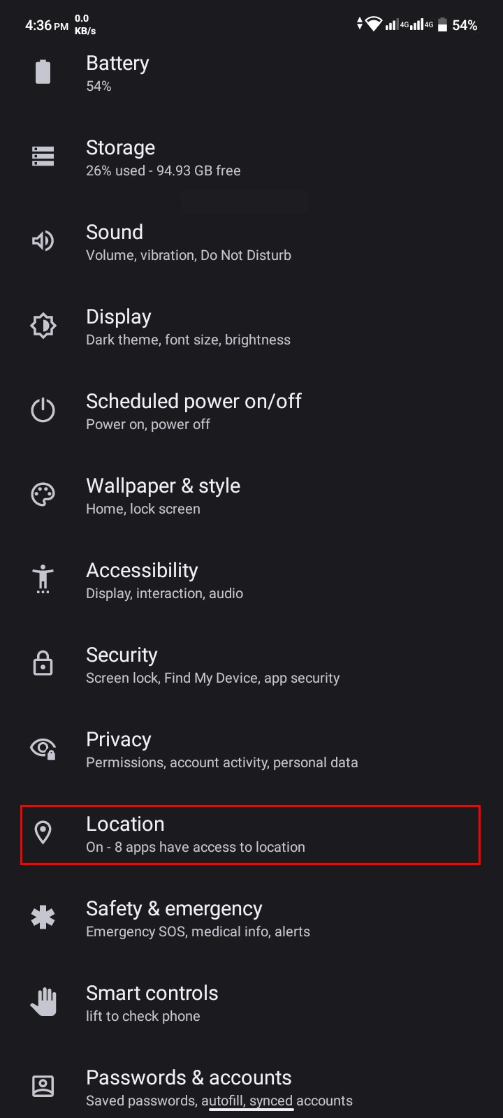 Settings on your phone and find "Location