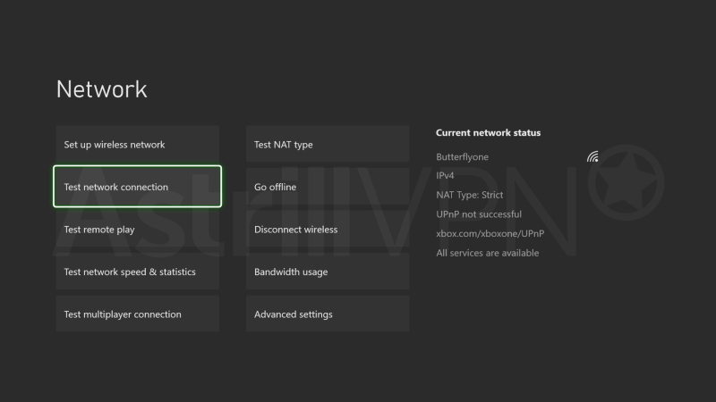 Test network connection 