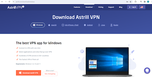 AstrillVPN is available on all operating systems