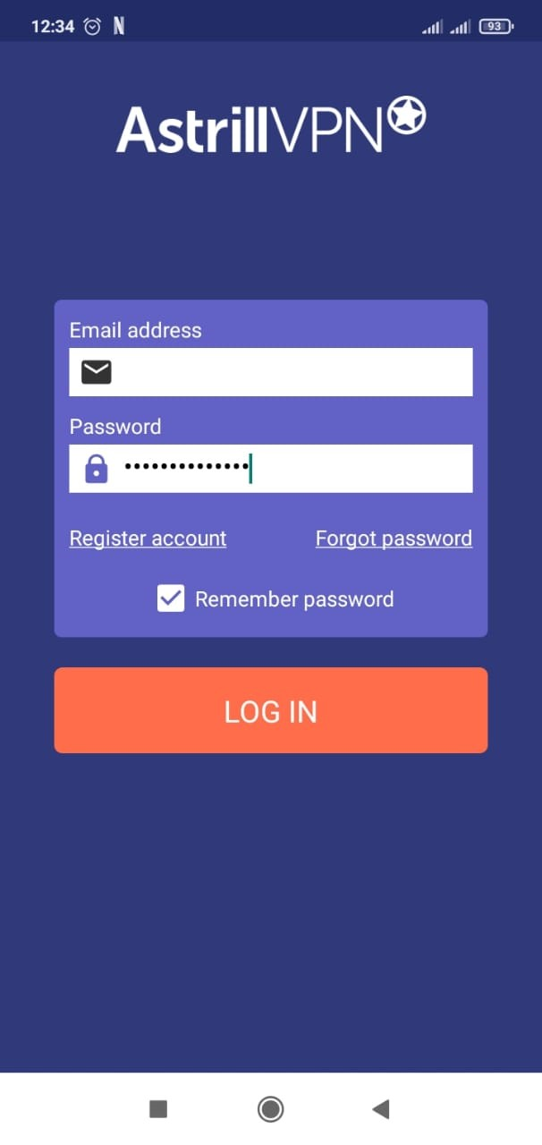 login credentials