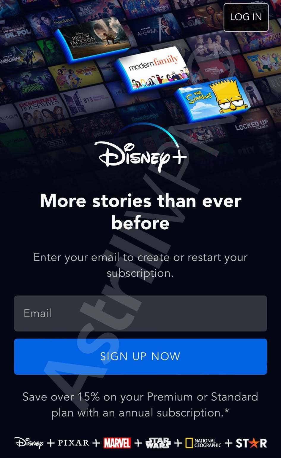 open the Disney+ app 