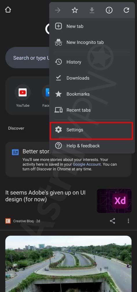 select “Settings