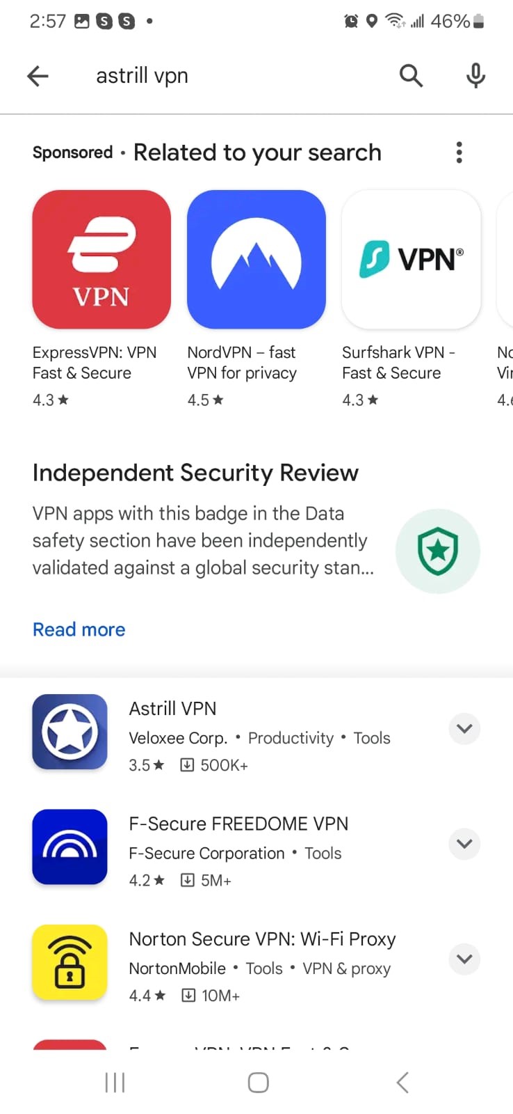 Click on AstrillVPN 