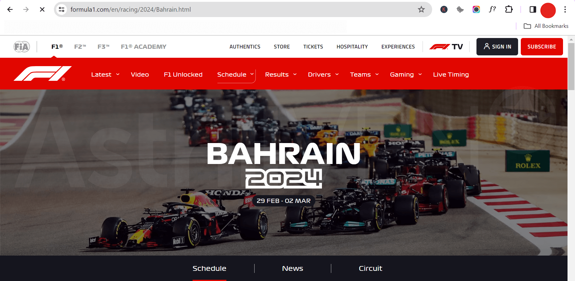 F1 website