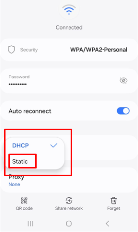 IP Address DHCP to Static