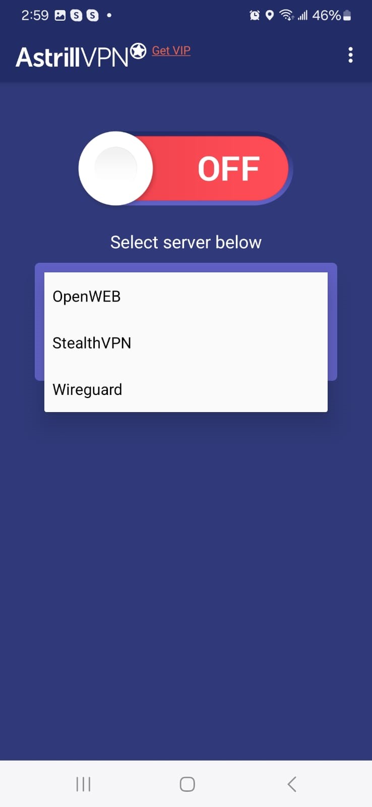 Select your desired VPN protocol 