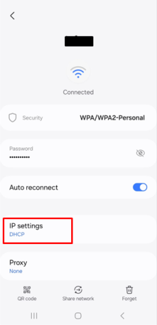 Tap on IP Settings 