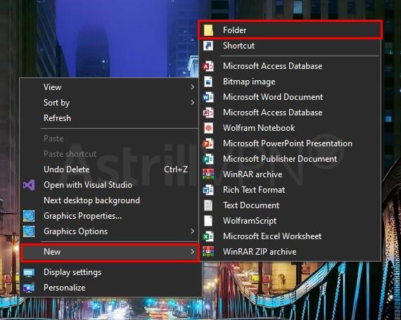 create a new folder on your desktop