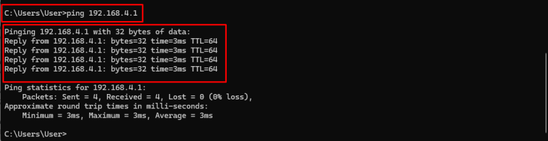 free IP address by typing in ping 