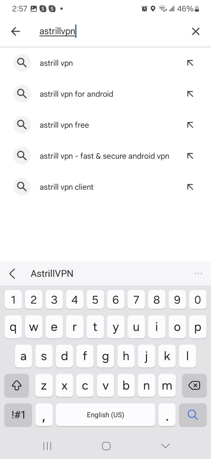 search for AstrillVPN