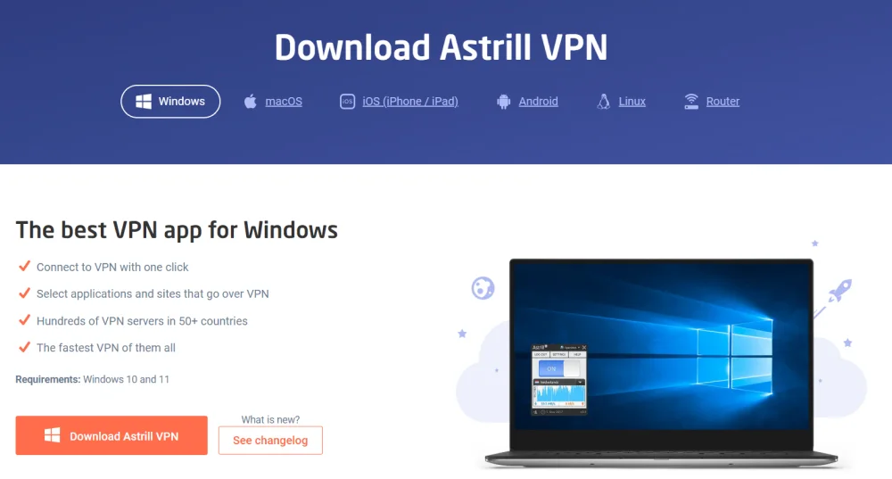 Download the AstrillVPN app