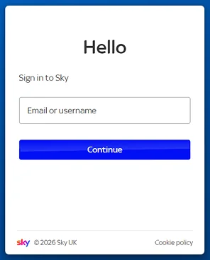 Log in to Sky Go
