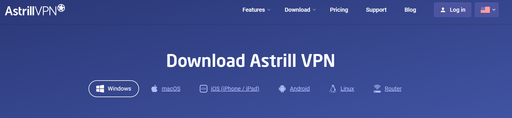 AstrillVPN app 