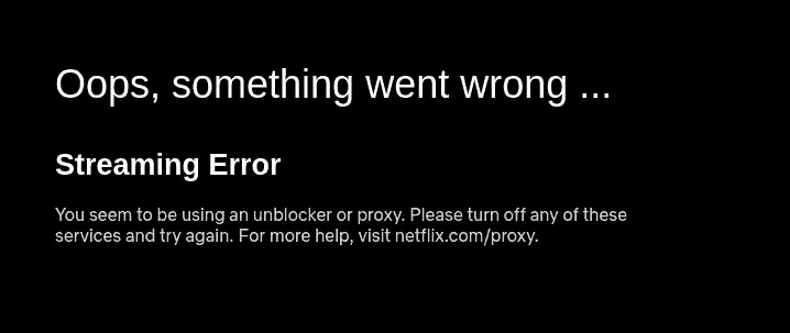 Proxy  Error Message