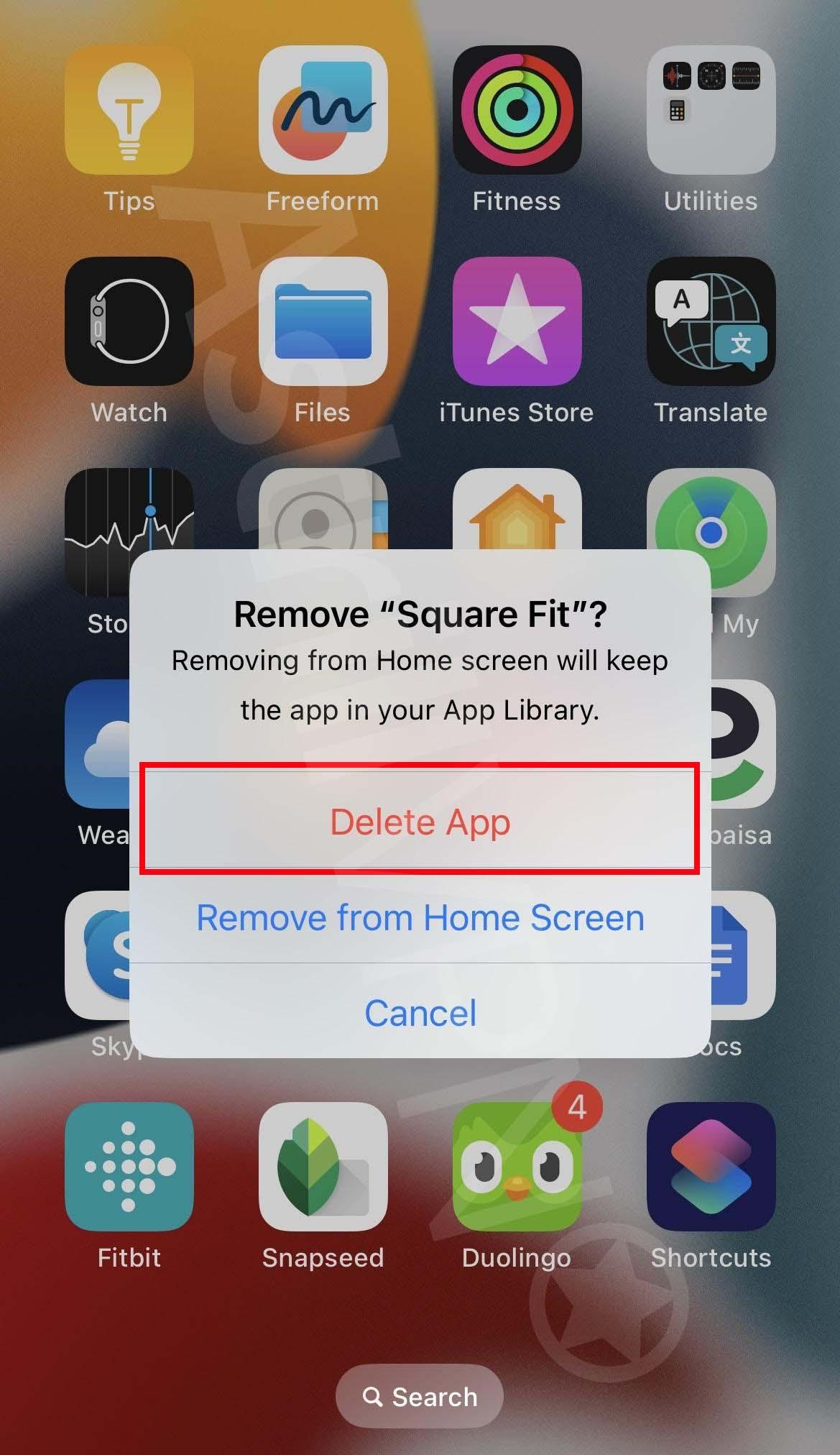 Remove from Home Screen 