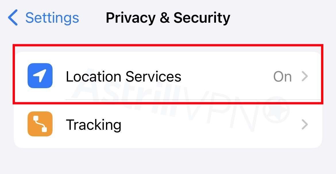 Settings > Privacy & Security > Location Services 