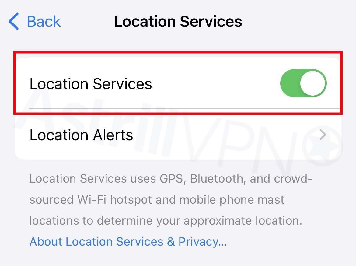 turn on Location Services
