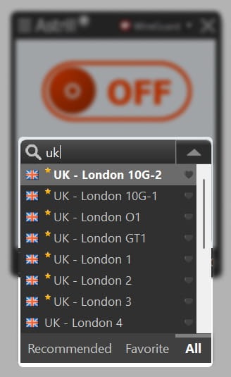 UK or France server from the server