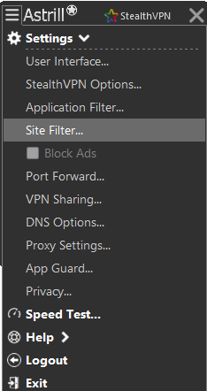 site filter
